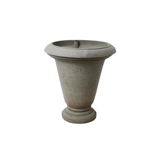 Heat Wave 25 in. Crete Urn Self-watering Planter, Warm Gray HE2749037 - main